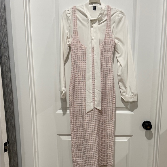 SHEIN Dresses & Skirts - Elegant two piece Pink and White Women's Dress